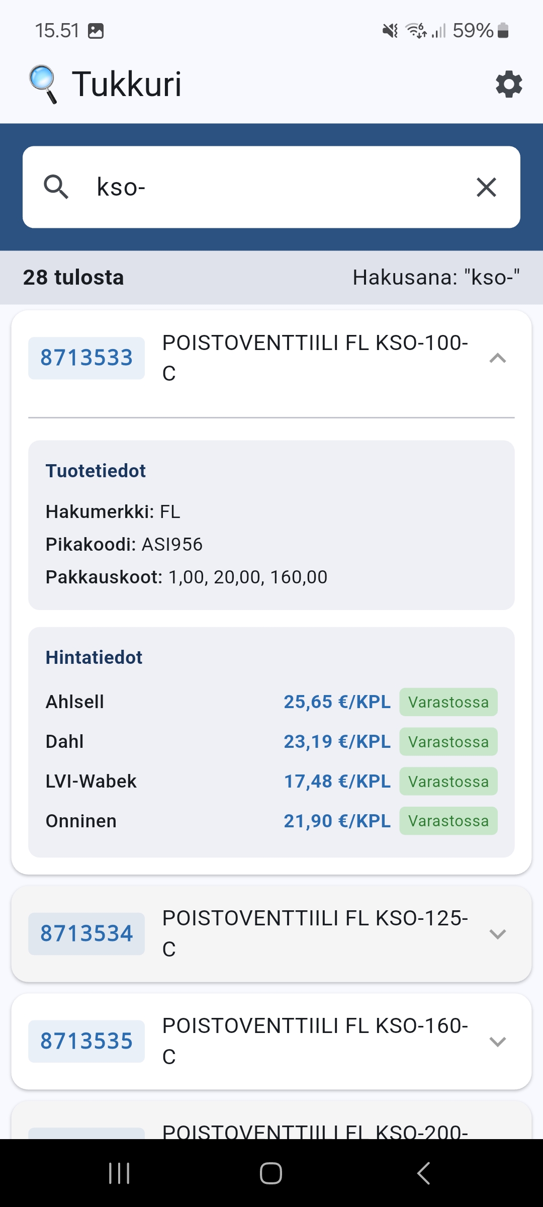 Tukkuri hakutulokset